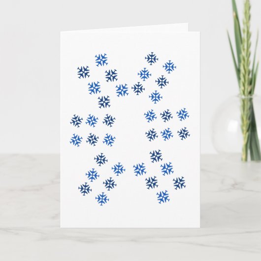Vliegtuig Snowflake Feestdagen Kaart (Voorkant)