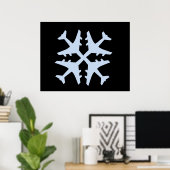 Vliegtuig Snowflake Poster (Thuiskantoor)