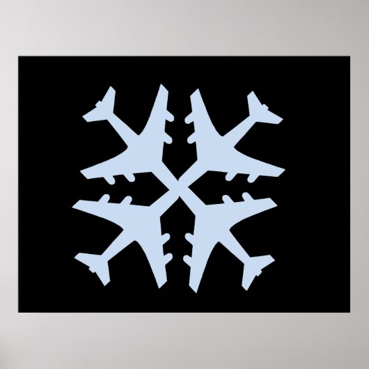 Vliegtuig Snowflake Poster (Voorkant)