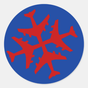Vliegtuig Snowflake Ronde Sticker