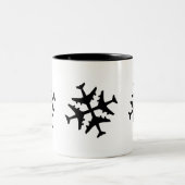 Vliegtuig Snowflake Tweekleurige Koffiemok (Center)