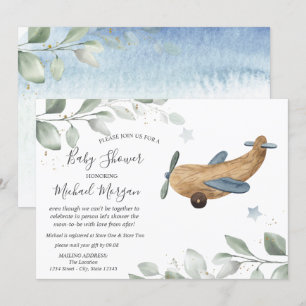 Vliegtuig Speelgoed Baby Shower Per Post Kaart