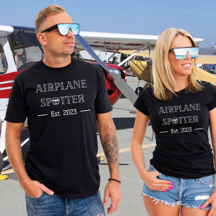 Vliegtuig Spotter Est.  Luchtvaart   Aviator   Maa T-shirt
