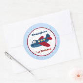 Vliegtuig stad ronde aangepaste gunst Sticker (Envelop)