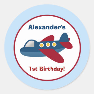 Vliegtuig stad ronde aangepaste gunst Sticker