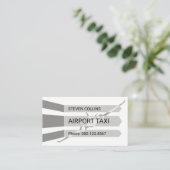 Vliegtuig startend van de startbaan  visitekaartje (Staand voorkant)