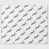 Vliegtuig - strips - zwart-wit. cadeaupapier (Vlak)