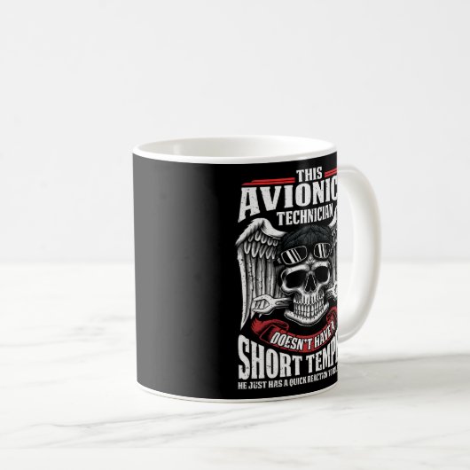 Vliegtuig Technicus Luchtvaart Technicus Avionics  Koffiemok (Voorkant rechts)