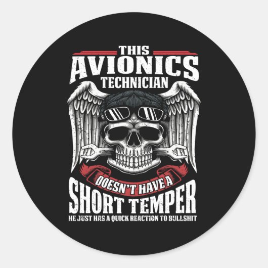 Vliegtuig Technicus Luchtvaart Technicus Avionics Ronde Sticker (Voorkant)