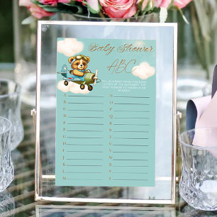 Vliegtuig Teddy Bear Baby shower spel ABC