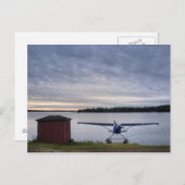 Vliegtuig tegen zonsondergang briefkaart (Voorkant / Achterkant)