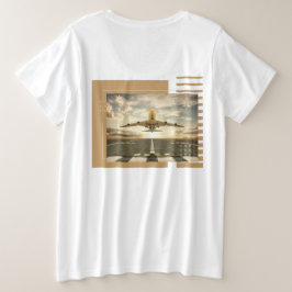 Vliegtuig Thema ontwerp Plus Size T-shirt