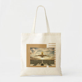 Vliegtuig thema ontwerp tote bag