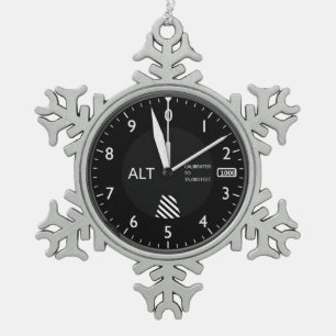 Vliegtuig Tin Sneeuwvlok Ornament