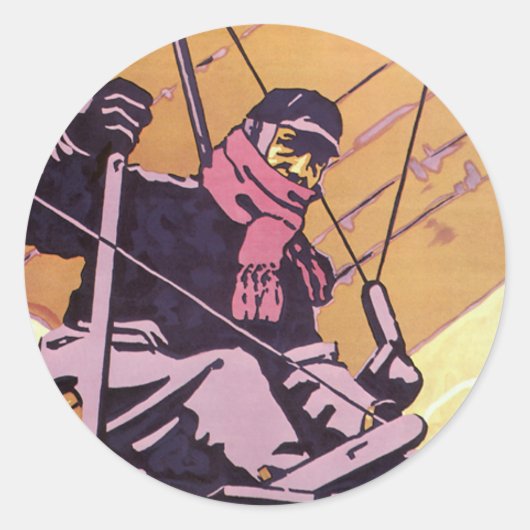 Vliegtuig  transport Hang glider Ronde Sticker (Voorkant)