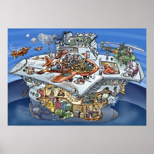 Vliegtuig transporteur poster (Voorkant)