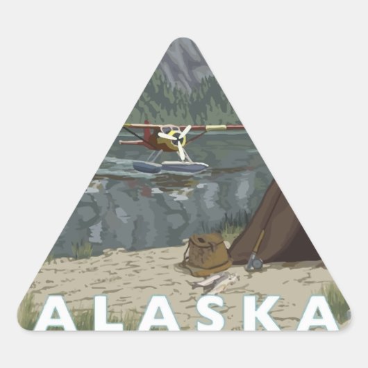Vliegtuig van Alaska Driehoek Sticker (Voorkant)