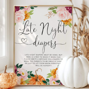 Vliegtuig van de bruine pompoen Late night diapers Poster