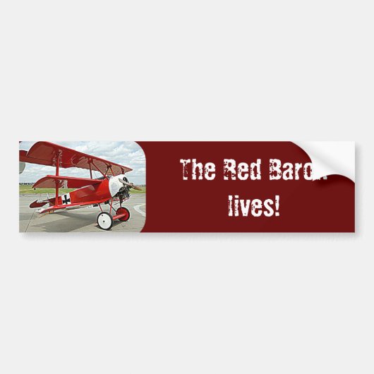 Vliegtuig van Red Baron Bumpersticker (Voorkant)