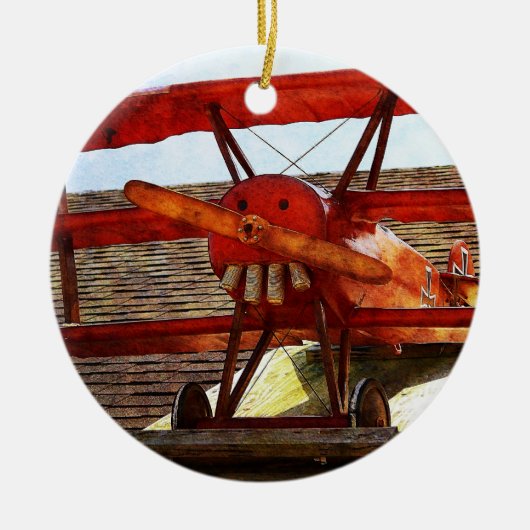 vliegtuig van Shirley Taylor Keramisch Ornament (Voorkant)