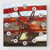 vliegtuig van Shirley Taylor Vierkante Klok (Voorkant)