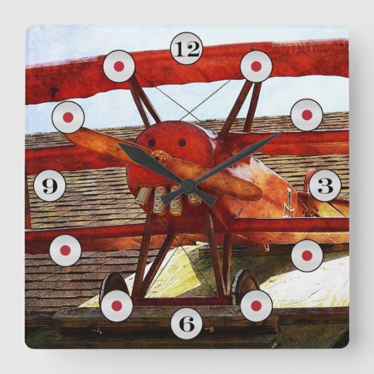 vliegtuig van Shirley Taylor Vierkante Klok (Voorkant)