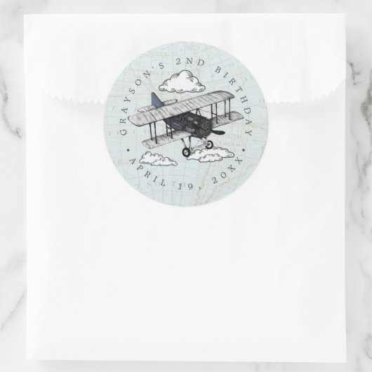 vliegtuig | Vergoeding reisdag Ronde Sticker (Tas)