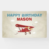 Vliegtuig Verjaardag Banner Travel Adventure (Horizontaal)