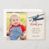 Vliegtuig Verjaardag Bedankkaart Kaart (Voorkant / Achterkant)