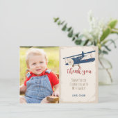 Vliegtuig Verjaardag Bedankkaart Kaart (Staand voorkant)