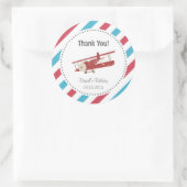 Vliegtuig Verjaardag Dank u Sticker (Tas)