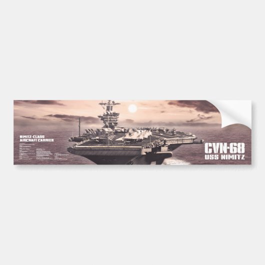 Vliegtuig vervoerder Nimitz Bumpersticker (Voorkant)
