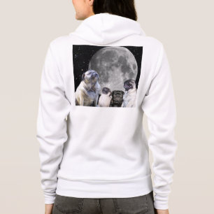 Vliegtuig vier pug Moon Women's Fleece Zip Hoodie