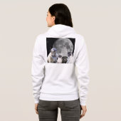 Vliegtuig vier pug Moon Women's Fleece Zip Hoodie (Achterkant volledig)