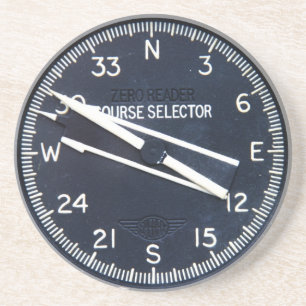 Vliegtuig Vliegcursus Instrument Zandsteen Onderzetter