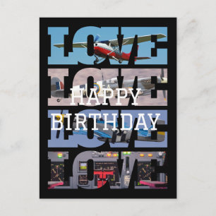 Vliegtuig Vliegen, Fotocollage, Luchtvaart, Cool Briefkaart