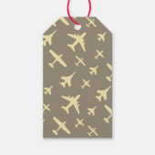 Vliegtuig vliegen voorbij het vliegtuig Silhouette Cadeaulabel (Voorkant)