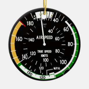 Vliegtuig vliegsnelheidsindicatielampje keramisch ornament