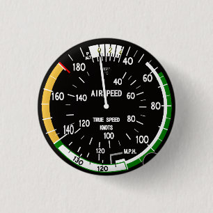 Vliegtuig vliegsnelheidsindicatielampje ronde button 3,2 cm