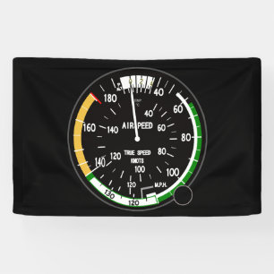 Vliegtuig vliegsnelheidsindicatielampje spandoek