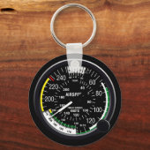 Vliegtuig vliegsnelheidsmeter sleutelhanger (Voorkant)