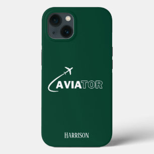 Vliegtuig & Vliegtuig, Minimalistisch, Monogram In iPhone 13 Hoesje