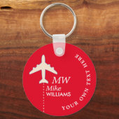 Vliegtuig Vliegtuig Red Aero Pilot Sleutelhanger (Voorkant)