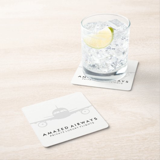 Vliegtuig | Vluchten Vierkante Kartonnen Onderzetter (Insitu)