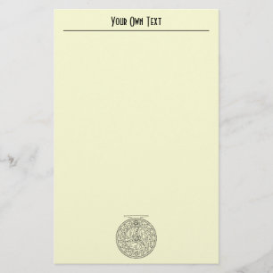 Vliegtuig voor de visserij op vissers met de henge briefpapier