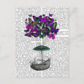 Vliegtuig voor de vlinder 2 Paars en groen Briefkaart (Voorkant)