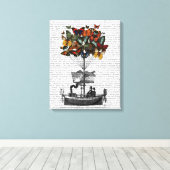 Vliegtuig voor de vlinder canvas afdruk (Insitu (Houten vloer))