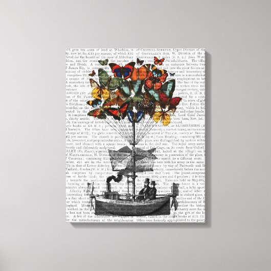 Vliegtuig voor de vlinder canvas afdruk (Voorkant)