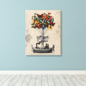 Vliegtuig voor de vlinder canvas afdruk (Insitu (Houten vloer))