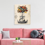 Vliegtuig voor de vlinder canvas afdruk (Insitu (Woonkamer))